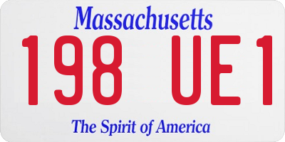 MA license plate 198UE1