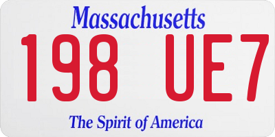 MA license plate 198UE7