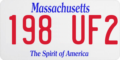 MA license plate 198UF2
