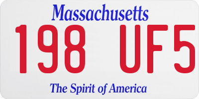 MA license plate 198UF5