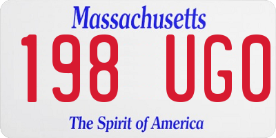 MA license plate 198UG0