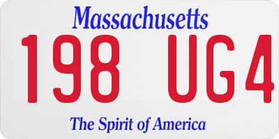 MA license plate 198UG4