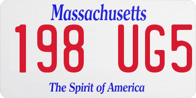 MA license plate 198UG5