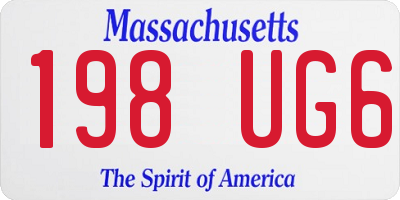 MA license plate 198UG6
