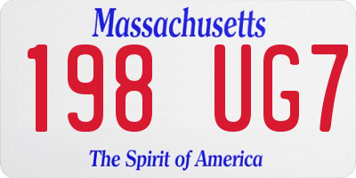MA license plate 198UG7