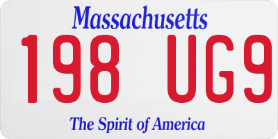 MA license plate 198UG9