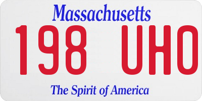 MA license plate 198UH0