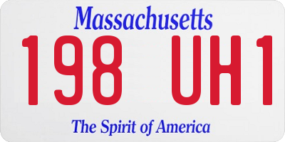 MA license plate 198UH1
