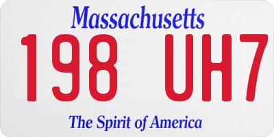 MA license plate 198UH7