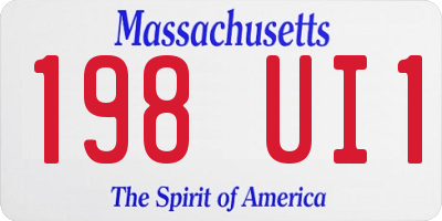 MA license plate 198UI1