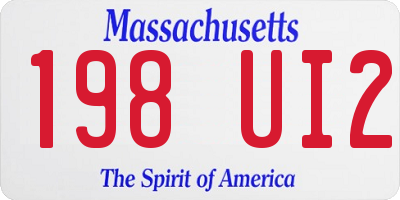 MA license plate 198UI2