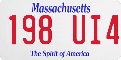 MA license plate 198UI4