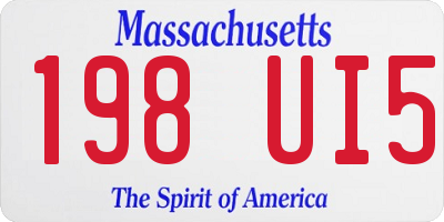 MA license plate 198UI5
