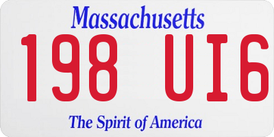 MA license plate 198UI6