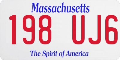 MA license plate 198UJ6