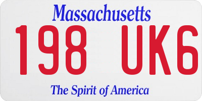 MA license plate 198UK6