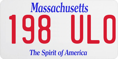 MA license plate 198UL0