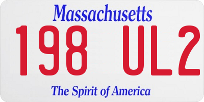 MA license plate 198UL2