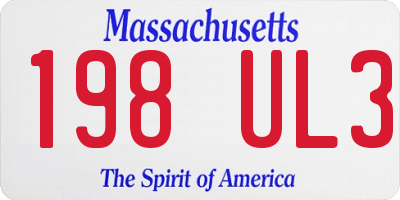 MA license plate 198UL3