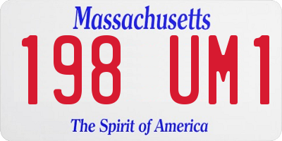 MA license plate 198UM1
