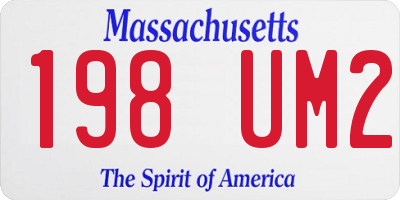 MA license plate 198UM2
