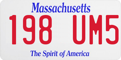 MA license plate 198UM5