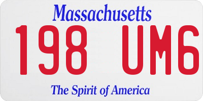 MA license plate 198UM6