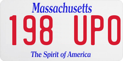 MA license plate 198UP0