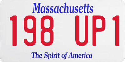 MA license plate 198UP1