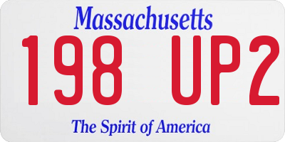 MA license plate 198UP2