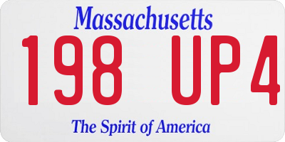MA license plate 198UP4