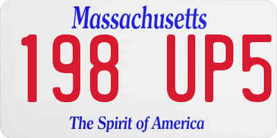MA license plate 198UP5