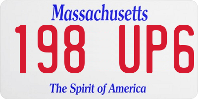 MA license plate 198UP6