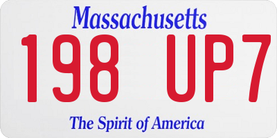 MA license plate 198UP7