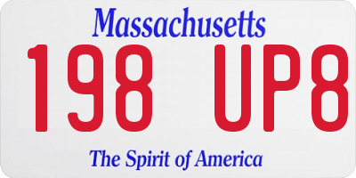 MA license plate 198UP8