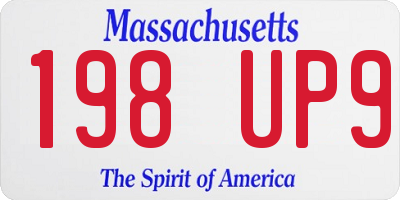 MA license plate 198UP9