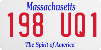 MA license plate 198UQ1