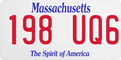 MA license plate 198UQ6
