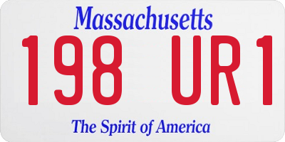MA license plate 198UR1