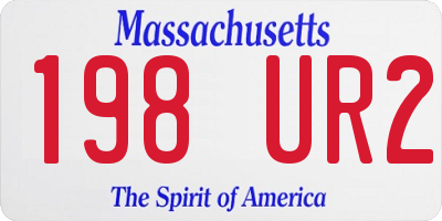 MA license plate 198UR2