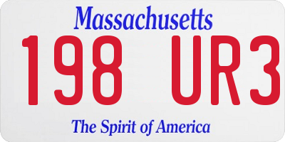 MA license plate 198UR3
