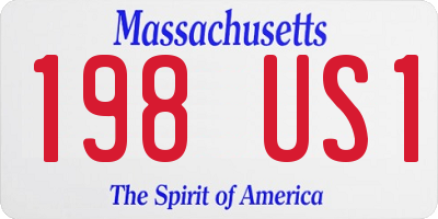 MA license plate 198US1