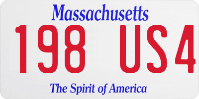 MA license plate 198US4