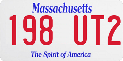 MA license plate 198UT2