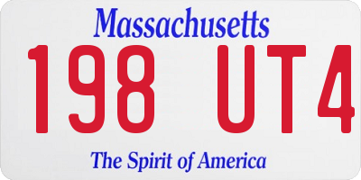 MA license plate 198UT4