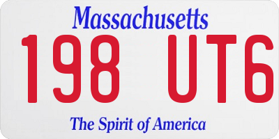 MA license plate 198UT6