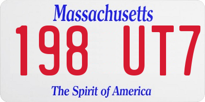MA license plate 198UT7