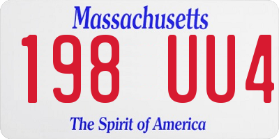 MA license plate 198UU4