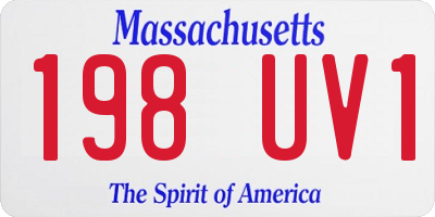 MA license plate 198UV1