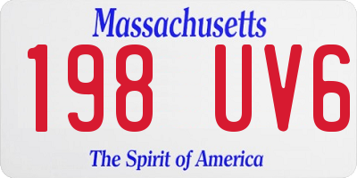 MA license plate 198UV6